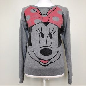 Disney • Gray Minnie Mouse Graphic Sweatshirt M
